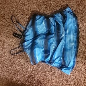 Woman's blue swim top